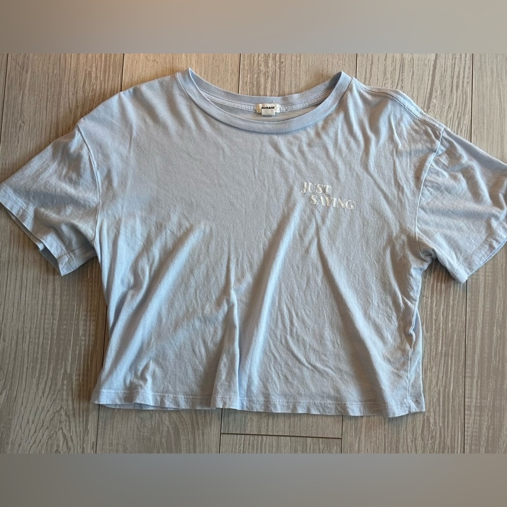 Light blue cropped shirt
